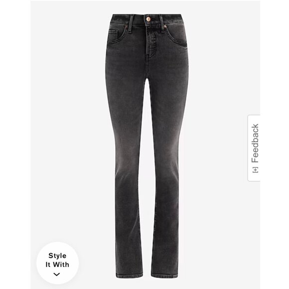 Express Mid Rise Black Hyper Sculpt Skyscraper Jeans 12L - Picture 3 of 8